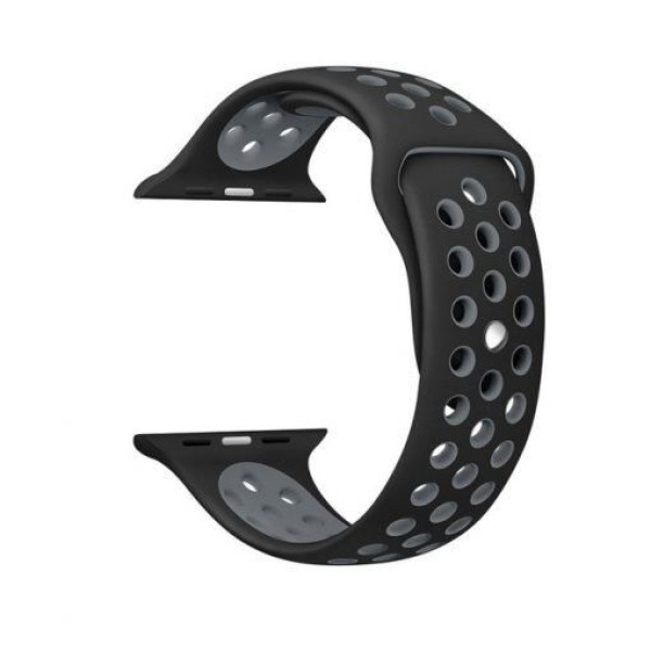 Ремешок-браслет для Apple Watch 38mm Silicone Nike Sport Band (obsidian-black)