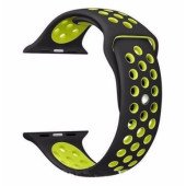 Ремінець-браслет для Apple Watch 42mm Silicone Nike Sport Band (Black-Green)