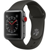 Apple Watch Series 3 GPS + Cellular 38mm Space Gray Aluminum Case with Gray Sport Band (MR2Y2)