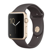 Apple Watch Series 1 42mm Gold Aluminum Case with Cocoa Sport Band (MNNN2)