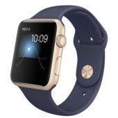 Apple Watch 42mm Gold Aluminum Case with Midnight Blue Sport Band (MLC72)