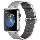 Apple Watch 42mm Stainless Steel Case with Pearl Woven Nylon (MMG02)