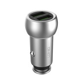 Автомобільний зарядний пристрій LDnio C401 3.6 A + USB Lightning Cable (Темно сірий)