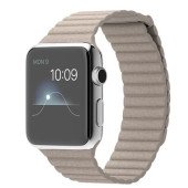 Apple Watch 42mm Stailnless Steel Case with Stone Leather Loop (MJ432)