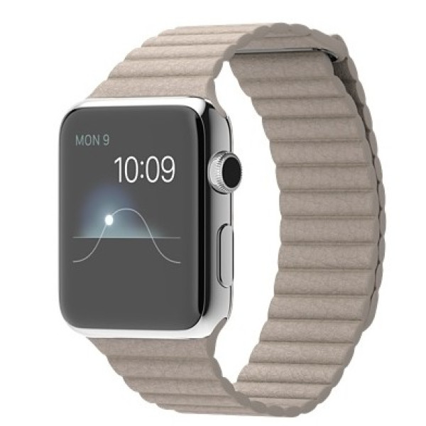 Apple Watch 42mm Stailnless Steel Case with Stone Leather Loop (MJ432) - фото Apple Watch 42mm Stailnless Steel Case with Stone Leather Loop (MJ432)