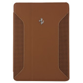 Чехол Книжка для iPad Air  FERRARI FOLIO (Коричневый) (Кожа)