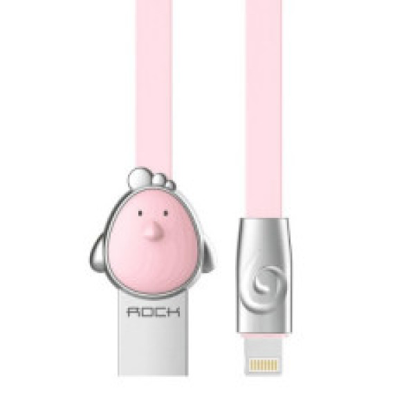 Кабель ROCK Cock Lightning (1m) (Pink) - фото Кабель ROCK Cock Lightning (1m) (Pink)