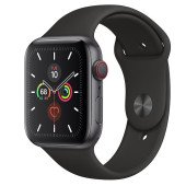 Apple Watch Series 5 LTE 44mm Space Gray Aluminum w. Black b.- Space Gray Aluminum (MWW12, MWWE2)