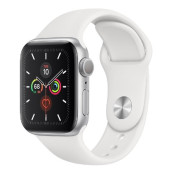 Apple Watch Series 5 GPS 40mm Silver Aluminum w. White b.- Silver Aluminum (MWV62)