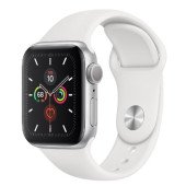 Apple Watch Series 5 GPS 40mm Silver Aluminum w. White b.- Silver Aluminum (MWV62)