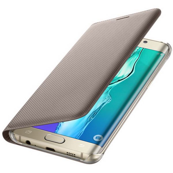 Чехол книжка Original для Samsung S7 Edge Gold - фото Чехол книжка Original для Samsung S7 Edge Gold