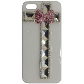 Чехол Накладка для iPhone 5/5S AVA DIAMOND Bantu (Розовый) (пластик)