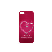 Чехол Накладка для iPhone 5/5S CONNEX SWAROVSKI Heart With Lu (фиолетовый) (пластик)