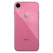 Чехол накладка iPhone Xr  Glass Silicone Case Logo (rose)