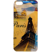 Чехол Накладка для iPhone 5/5S LAVAS SWAROVSKI PARIS (Жёлтый) (пластик)