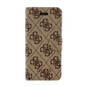 Чехол Книжка для iPhone 5/5S GUESS (коричневый) (прессованая кожа)