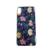 Чехол накладка iPhone Xs Max  Magic Flower (dark blue)