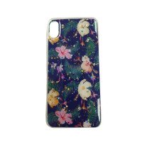 Чехол накладка iPhone Xs Max  Magic Flower (dark blue)
