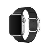 Ремінець для Apple Watch 38mm/40mm Modern Buckle Leather Silver (black)