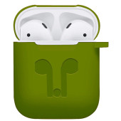 Чохол для AirPods Silicone Case with Logo and Carbine (Olive)