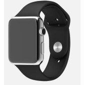 Apple Watch 42mm Stainless Steel Case with Black Sport Band (MJ3U2)