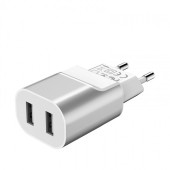 Мережевий зарядний пристрій Hoco 2USB C47A 2,4 A (silver)
