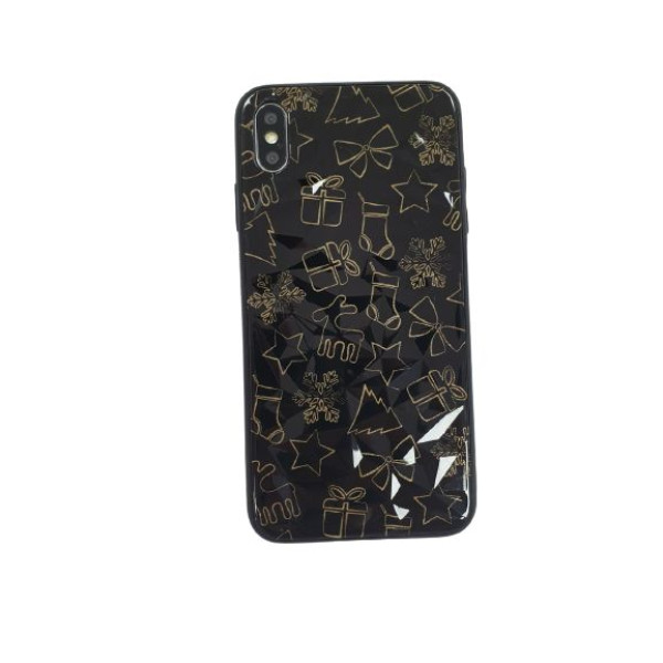 Чехол накладка iPhone Xs Max Rhombus New Year (black) - фото Чехол накладка iPhone Xs Max Rhombus New Year (black)