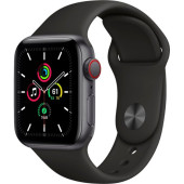 Apple Watch SE GPS + Cellular 40mm Space Gray Aluminum Case with Black Sport B. (MYED2, MYEK2)