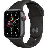 Apple Watch SE GPS + Cellular 40mm Space Gray Aluminum Case with Black Sport B. (MYED2, MYEK2)