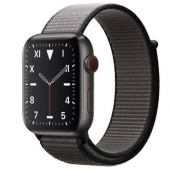Apple Watch Series 5 GPS 44mm Space Black Titanium,Anchor Gray Sport Loop - Regular (MWQR2)