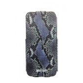 Чехол Флип для iPhone 5/5S JUSTCAVALLI OROGINAL LEOPARD (синий) (кожа)