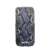Чехол Флип для iPhone 5/5S JUSTCAVALLI OROGINAL LEOPARD (синий) (кожа)