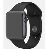 Apple Watch 38mm Space Gray Aluminum Case with Black Sport Band (MJ2X2)