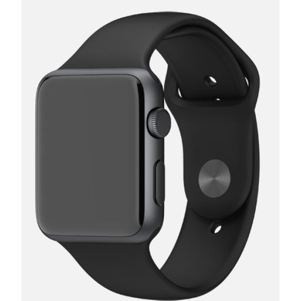 Apple Watch 38mm Space Gray Aluminum Case with Black Sport Band (MJ2X2)