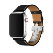 Ремінець для Apple Watch 42mm/44mm Leather Rivet Claps (black)