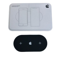 Беспроводная зарядка  Dual  2 in 1 Logo Apple metal
