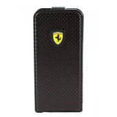 Чехол Флип для iPhone 5/5S FERRARI Scuderia (черный) (кожа)