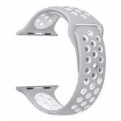 Ремешок-браслет для Apple Watch 42mm Silicone Nike Sport Band (Grey-White)