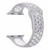 Ремінець-браслет для Apple Watch 42mm Silicone Nike Sport Band (Grey-White)
