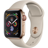 Apple Watch Series 4 GPS + LTE 40mm Gold Steel w. Stone Sport B. (MTUR2)
