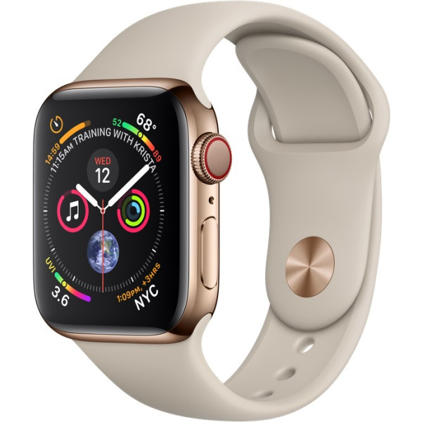 Apple Watch Series 4 GPS + LTE 40mm Gold Steel w. Stone Sport B. (MTUR2)