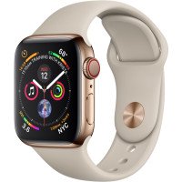 Apple Watch Series 4 GPS + LTE 40mm Gold Steel w. Stone Sport B. (MTUR2)