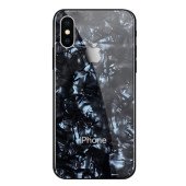 Чехол накладка iPhone Xs Max Glass Marble Case (black)