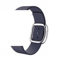 Ремінець для Apple Watch 38mm/40mm Modern Buckle Leather Silver (midnight blue)