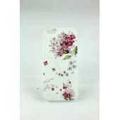 Чехол Накладка для iPhone 5/5S CONNEX SWAROVSKI Crystals (белый) (пластик)