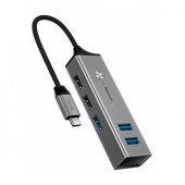 Перехідник Baseus Cube Type-C to 5 USB HUB (gray)