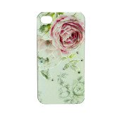 Чехол Накладка для iPhone 4/4S LAVAS SWAROVSKI Rose (Белый) (Пластик)