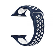 Ремешок-браслет для Apple Watch 38mm Silicone Nike Sport Band (blue-white)