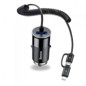 Автомобільна зарядка Baseus Enjoy Together 2in1 4.8 A/black/