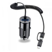 Автомобільна зарядка Baseus Enjoy Together 2in1 4.8 A/black/